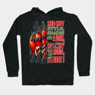 Red Hot Style Rockin the Beat, Groovy Veggie Band Hoodie